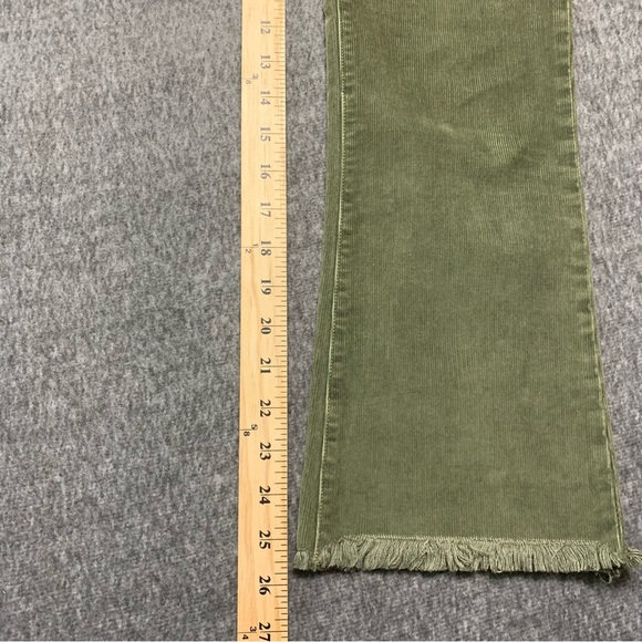 Madewell Cali Demi-Boot Corduroy Cropped Pants Green 24 Raw Hem Button Fly - Picture 14 of 14